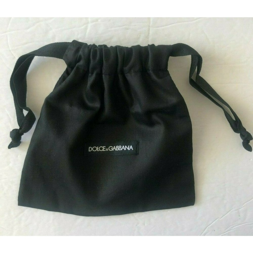 Original Dolce & Gabbana Belt Drawstring Dust Bag Small Black / White Logo